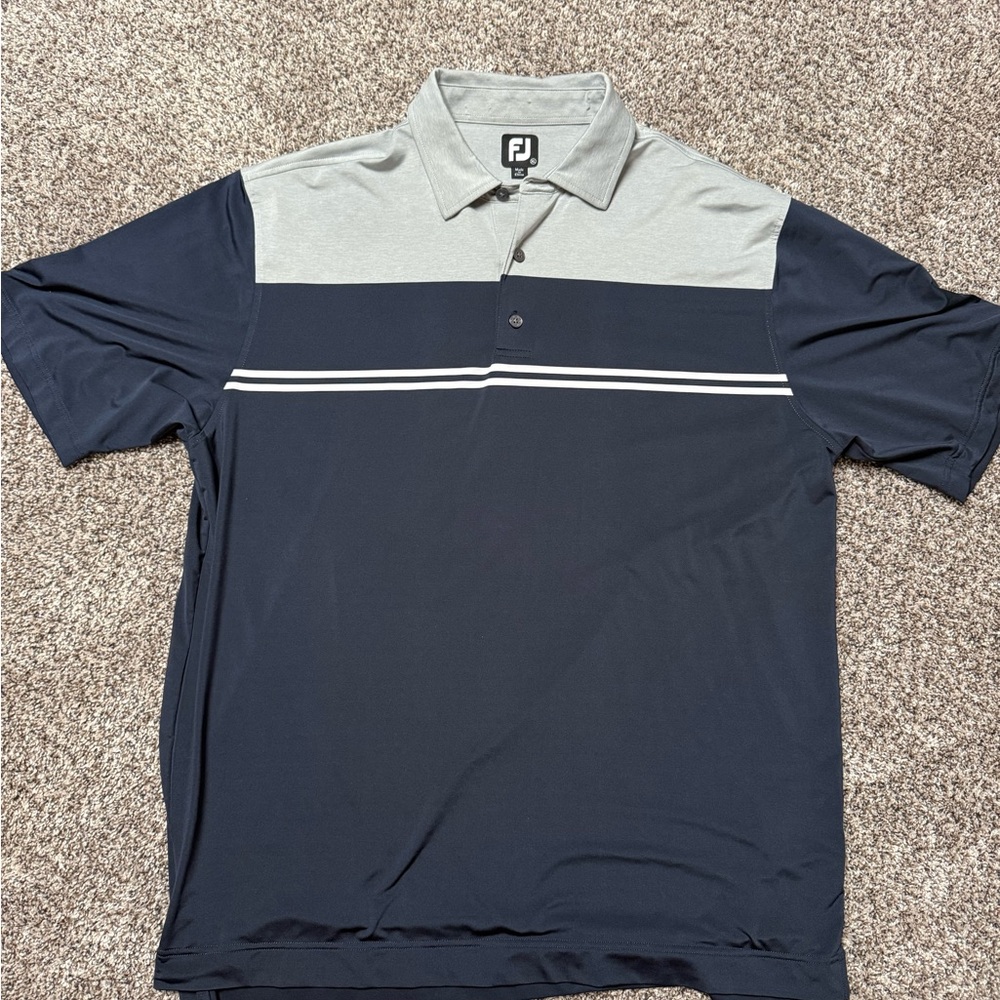 FootJoy Blue and Gray Performance Polo Shirt
